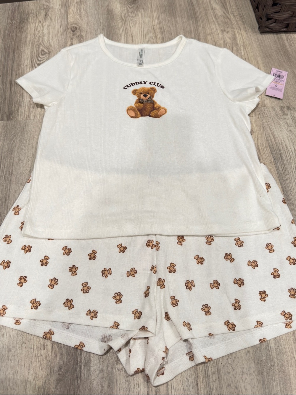 NWT wild fable Cuddly Club Teddy Bear Pajama Set XL